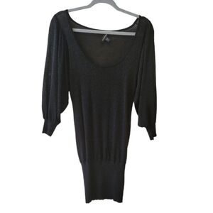 Bebe Black Shimmery Sheer Dress Size Medium